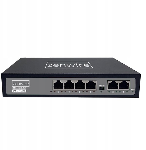 Switch Τροφοδοτικό Διαχωριστής POE LAN 8 Θύρες 6 Ethernet RJ45 100Mbps για Κάμερες