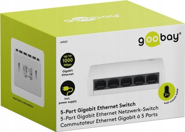 Διακόπτης Goobay 5-θυρών gigabit διακόπτης δικτύου Ethernet