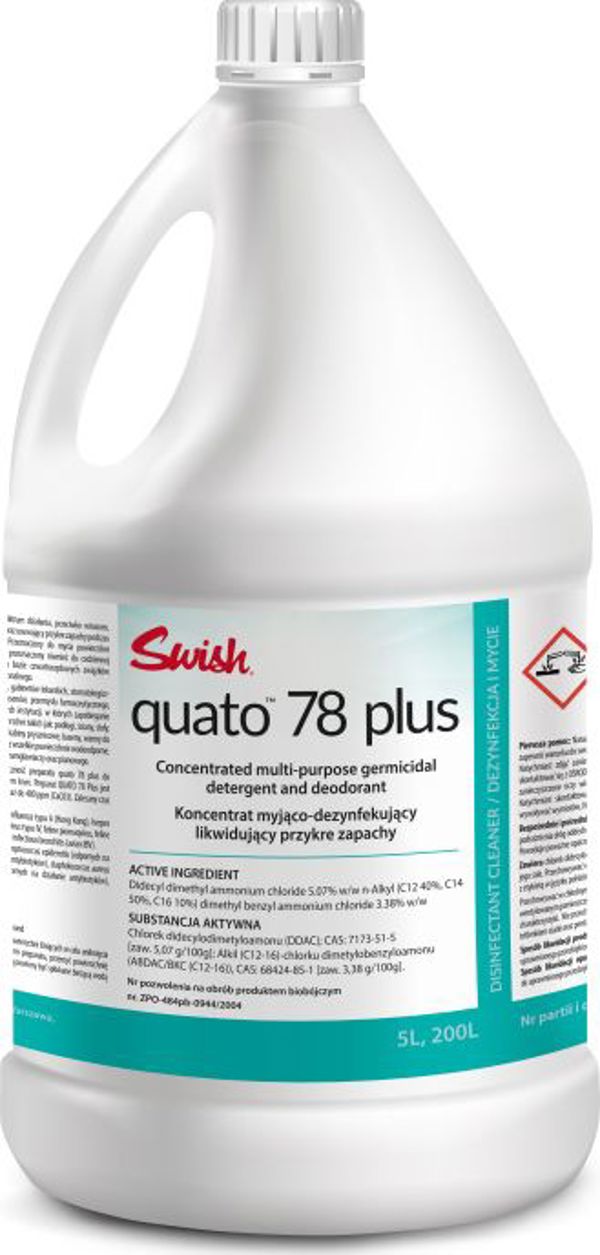 Swish Swish Quato 78 Plus - Καθαριστικό και απολυμαντικό παρασκεύασμα, συμπύκνωμα - 3,78 l