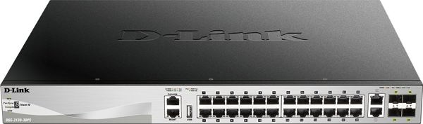 Διακόπτης D-Link D-Link DGS-3130-30PS/E L3 Stackable Managed Gigabit PoE Διακόπτης, 24x PoE gigabit, 2x 10GBASE-T, 4x SFP+, 370W PoE
