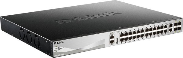 Διακόπτης D-Link D-Link DGS-3130-30PS/E L3 Stackable Managed Gigabit PoE Διακόπτης, 24x PoE gigabit, 2x 10GBASE-T, 4x SFP+, 370W PoE