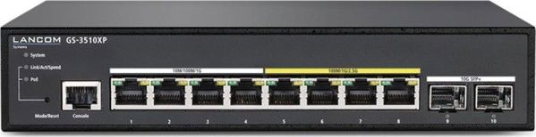 LANCOM Systems GS-3510XP Managed Switch, 8 Θυρών (4x 2.5G, 4x 1G), 2x 10G SFP+, PoE 130W, Fanless
