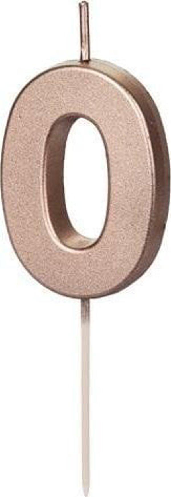 Κερί Γενεθλίων Inspiruj, Αριθμός 0, Ροζ Χρυσό, 4.5cm
