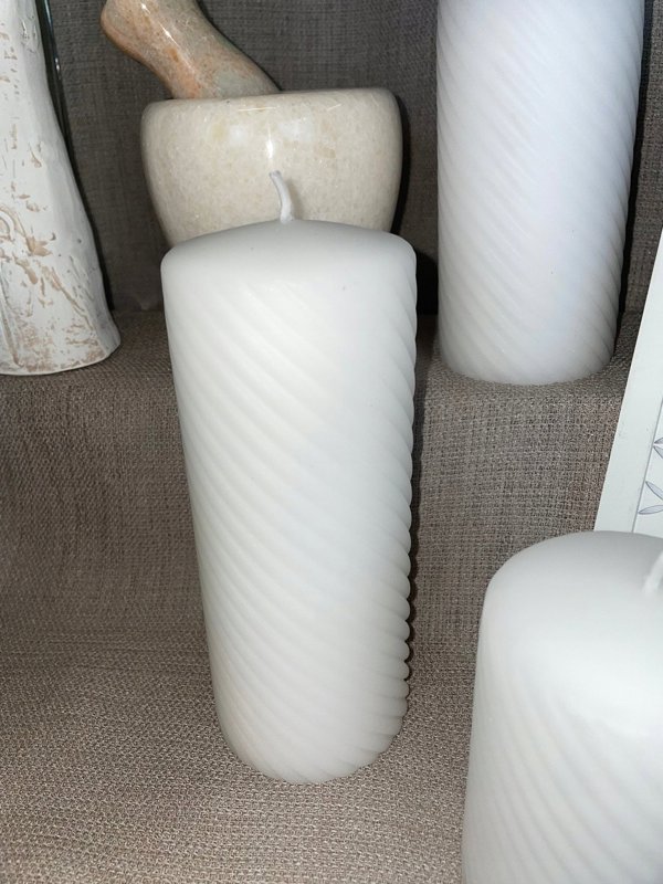 Κερί Lumarko Μεγάλο Κύλινδρο 7x17,5cm Παραφίνη Λευκό Lumarko! 14074477 5908289466737