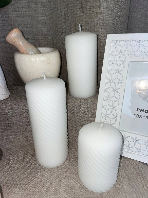 Κερί Lumarko Μεγάλο Κύλινδρο 7x17,5cm Παραφίνη Λευκό Lumarko! 14074477 5908289466737