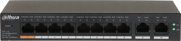 Switch Dahua Technology Switch|DAHUA|Τύπος L2|Επιτραπέζιος/βάση|Θύρες PoE 8|CS4010-8ET-60