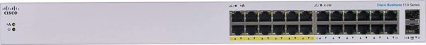 Cisco Switch CBS110-24PP-EU, 24 Θυρών, Gigabit Ethernet, Unmanaged, 48 Gb/s, Rack-Mountable