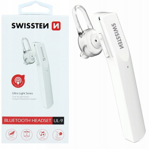 Swissten Ultra Light UL-9 Bluetooth HandsFree Ακουστικό με MultiPoint