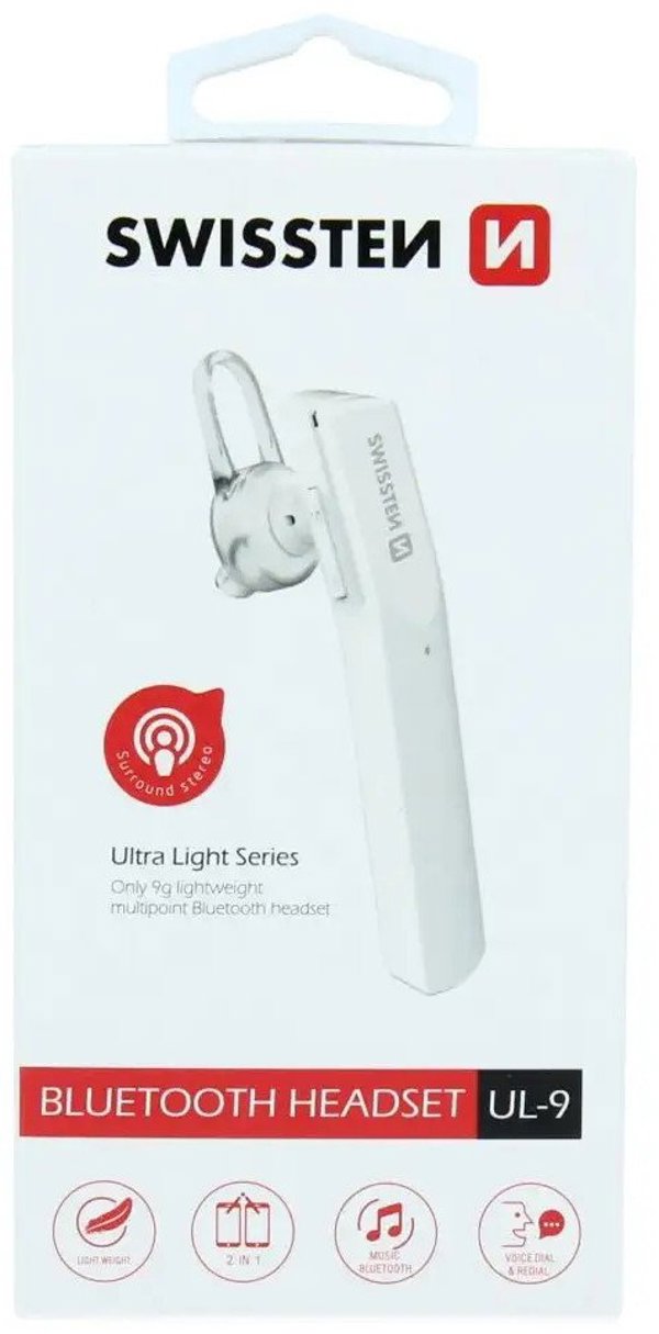 Swissten Ultra Light UL-9 Bluetooth HandsFree Ακουστικό με MultiPoint