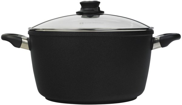 Σουπιέρα με καπάκι 28 cm 8L, επαγωγή Μαύρο Swiss Diamond