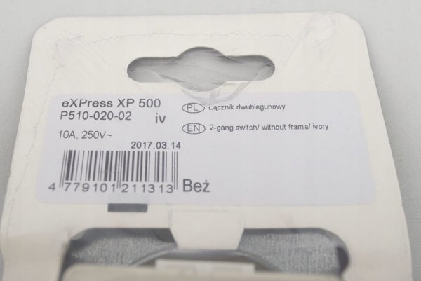 Vilma XP Διπλός Διακόπτης Φωτισμού Μπεζ