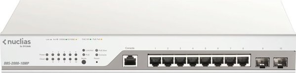 Διακόπτης D-Link DBS-2000-10MP/E Διαχειριζόμενος Δίκτυο L2 Gigabit Ethernet (10/100/1000) με Υποστήριξη PoE, Γκρι