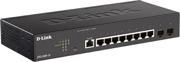 D-Link DGS-2000-10P Gigabit Smart Managed Switch, 8 Θύρες 10/100/1000, 2 Θύρες SFP, Layer 2
