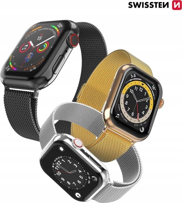 Swissten Mesh band for apple watch 38-40 mm black
