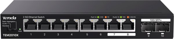 Διακόπτης Tenda ML Switch μη διαχειριζόμενος TEM2010X 8x2,5GbE 2x10G SFP+