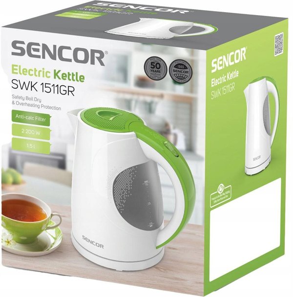 Βραστήρας Νερού Sencor SWK 1511GR 1.5lt 2000W Πράσινο