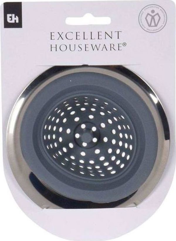 Excellent Houseware Σιφόνι Νεροχύτη Σιλικόνης, Φίλτρο Αποχέτευσης, 11,5/9,5cm