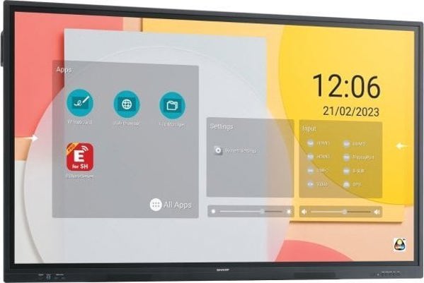 System interaktywny Sharp PN-LC862 - 86", interactive display, UHD, 350 cd/m2, Infrared, 20 touch points, OPS Slot, Android SoC, USB-C, HDMI-out.