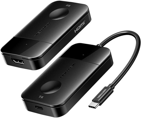 Ασύρματος πομπός / δέκτης Vention USB-C σε HDMI 0.15m (μαύρο)