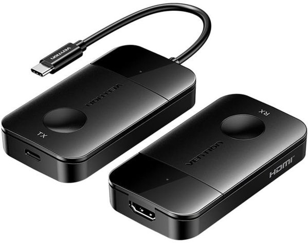 Ασύρματος πομπός / δέκτης Vention USB-C σε HDMI 0.15m (μαύρο)