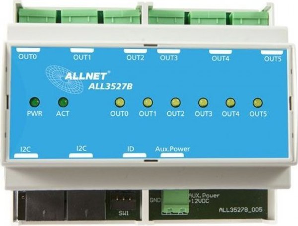 Σύστημα μετάδοσης σήματος AV Allnet ALLNET MSR IO ALL3527B HUT / 6fach 250V/16A Relais Ausgang I2C