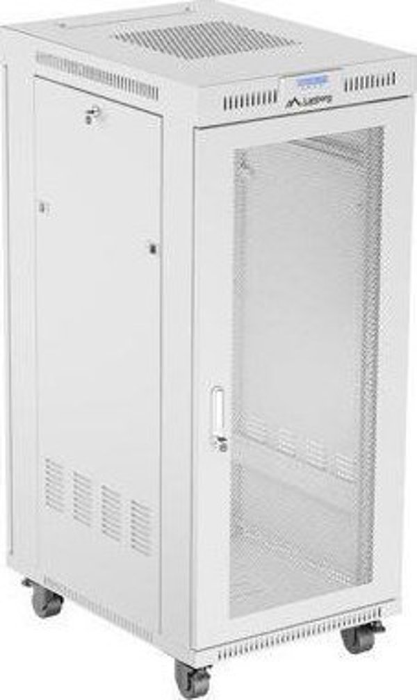Lanberg Rack Ερμάριο Επιδαπέδιο 19" 27U 600x800 Γκρι με Διάτρητες Πόρτες (Flat Pack)