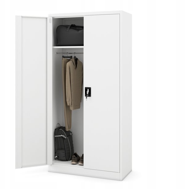Κλειδωμένη Ντουλάπα Αποθήκευσης DAWID 900 x 1850 x 450 mm, Λευκή