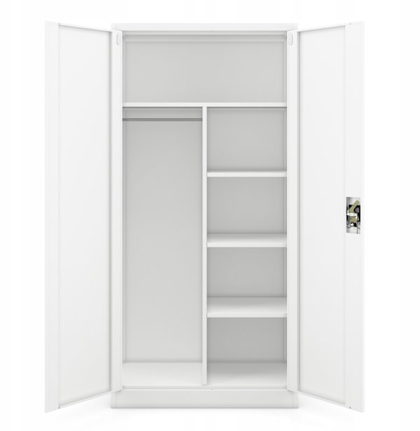 Κλειδωμένη Ντουλάπα Αποθήκευσης DAWID 900 x 1850 x 450 mm, Λευκή
