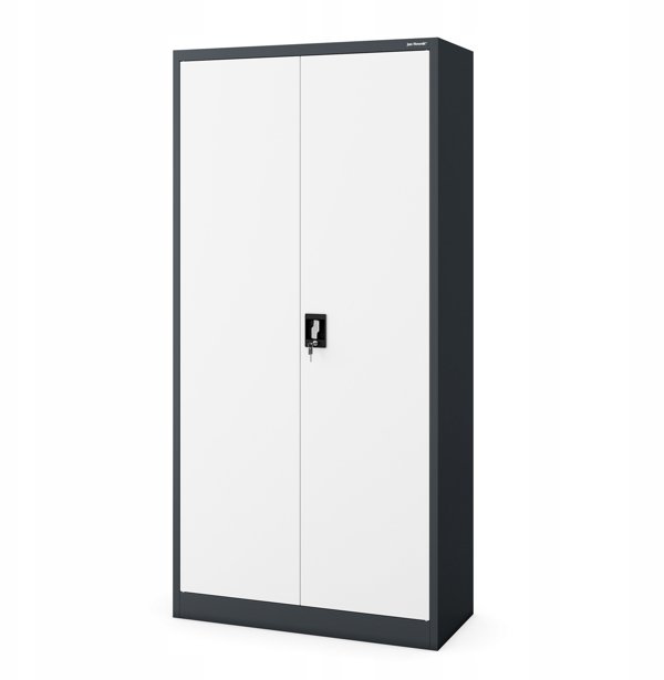 Ντουλάπα αποθηκευτική με κλείδωμα DAWID 900 x 1850 x 450 mm, ανθρακί-λευκό