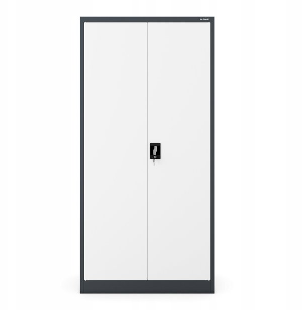 Ντουλάπα αποθηκευτική με κλείδωμα DAWID 900 x 1850 x 450 mm, ανθρακί-λευκό