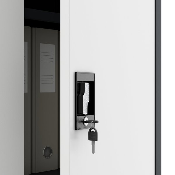 Ντουλάπα αποθηκευτική με κλείδωμα DAWID 900 x 1850 x 450 mm, ανθρακί-λευκό