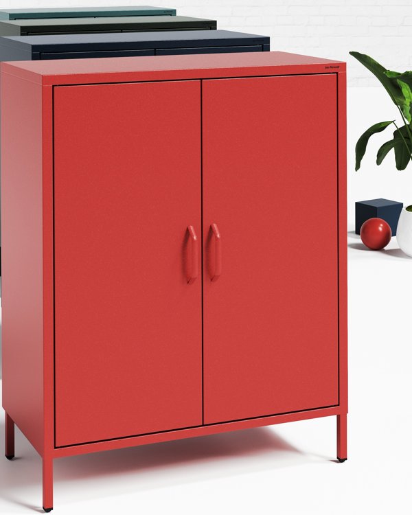 Ντουλάπι με ράφια VITO, 800 x 1015 x 400 mm, Σύγχρονο: κόκκινο
