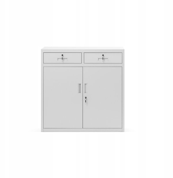 Szafka metalowa z szufladami LENA, 900 x 900 x 400 mm, szara