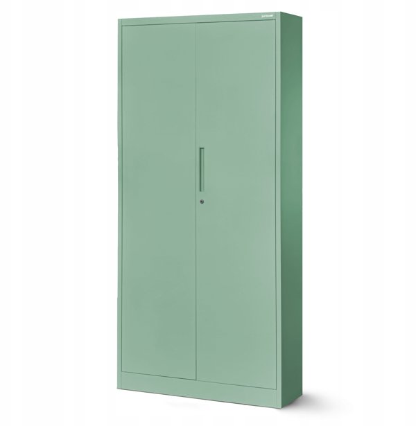 Δίφυλλη ντουλάπα με ράφια JAN H, 900 x 1950 x 400 mm, Fresh Style: παστέλ πράσινο