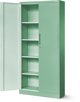 Δίφυλλη ντουλάπα με ράφια JAN H, 900 x 1950 x 400 mm, Fresh Style: παστέλ πράσινο
