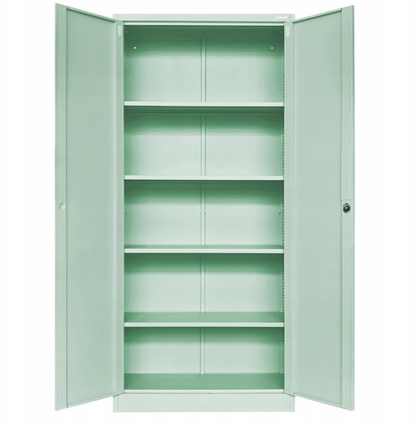 Δίφυλλη ντουλάπα με ράφια JAN H, 900 x 1950 x 400 mm, Fresh Style: παστέλ πράσινο