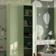 Δίφυλλη ντουλάπα με ράφια JAN H, 900 x 1950 x 400 mm, Fresh Style: παστέλ πράσινο