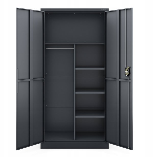 Szafa gospodarcza metalowa DAWID, 900 x 1850 x 400 mm, Smart: antracytowa