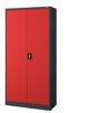 Szafa gospodarcza zamykana DAWID 900 x 1850 x 450 mm, antracytowo-czerwona