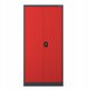 Szafa gospodarcza zamykana DAWID 900 x 1850 x 450 mm, antracytowo-czerwona