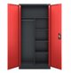 Szafa gospodarcza zamykana DAWID 900 x 1850 x 450 mm, antracytowo-czerwona