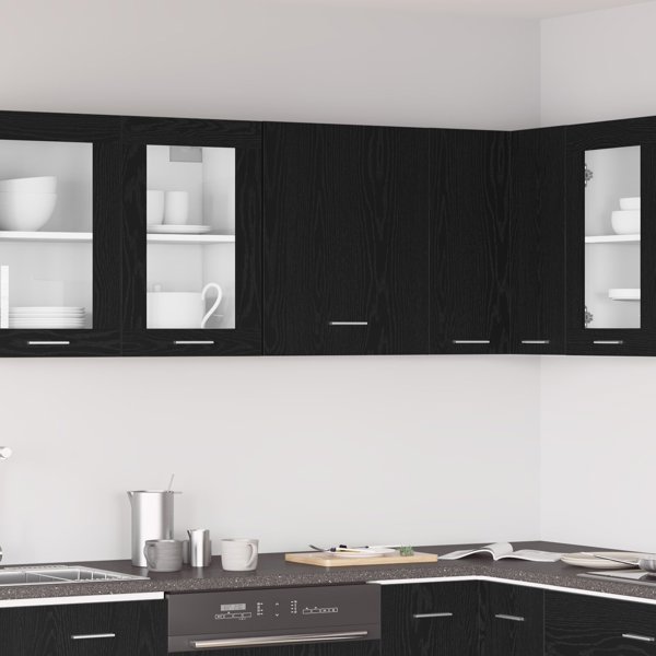 Κρεμαστή Ντουλάπα Μαύρη Δρυς 50x31x60 cm από Υλικό Ξύλου