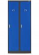 Szafa socjalna BHP ubraniowa czterokomorowa KACPER, 800 x 1800 x 500 mm, antracytowo-niebieska