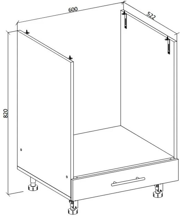 Ντουλάπι για φούρνο 60 VENTO DP-60/82 ανθρακί HALMAR