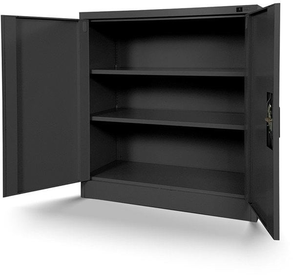 Szafka stalowa do biura BEATA, 900 x 930 x 400 mm, antracytowa