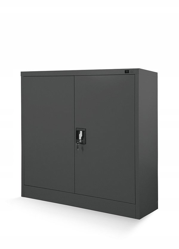 Szafka stalowa do biura BEATA, 900 x 930 x 400 mm, antracytowa