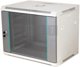 Επιτοίχιο ντουλάπι 19" 9U 600x450, μη διαιρεμένο, μονόφυλλη γυάλινη πόρτα, πλήρης πίσω κάλυψη, πλευρικά καλύμματα με κλειδαριά, γκρι χρώμα FLAT PACK, Q-LANTEC