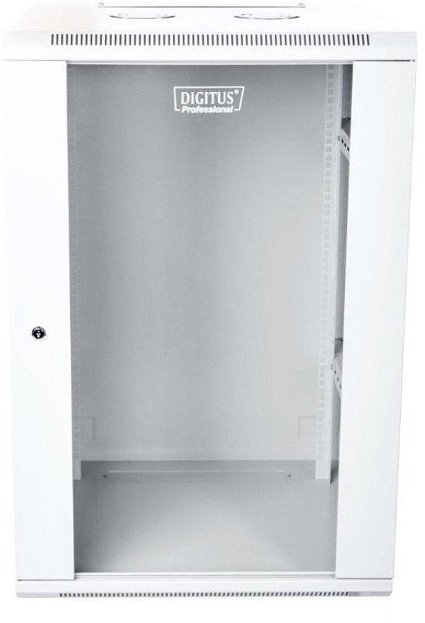 Επιτοίχια ντουλάπα δικτύου 19" 21U rack 600x600, γυάλινη πόρτα, γκρι, μη διαιρεμένη, μη συναρμολογημένη, 60kg