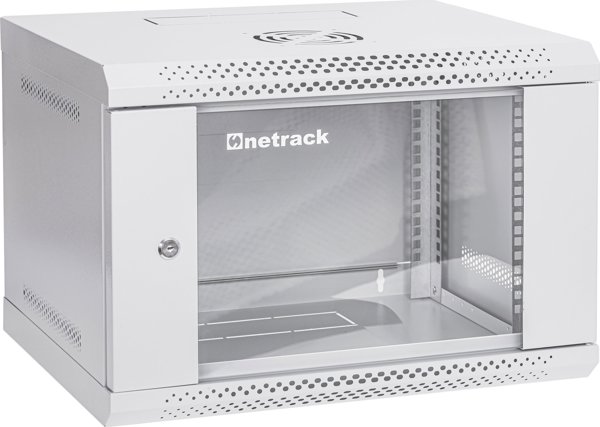 Επιτοίχια ντουλάπα RACK 19" 6U, 400mm, NetRack ECO-Line, γκρι, γυάλινη πόρτα