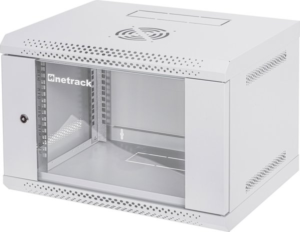 Επιτοίχια ντουλάπα RACK 19" 6U, 400mm, NetRack ECO-Line, γκρι, γυάλινη πόρτα